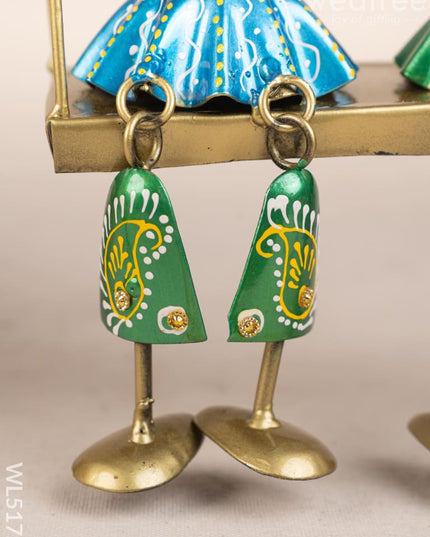 Metal Handpainted Musician on Swing - 13 inch - WL5172 - Metal Decor Showpiece