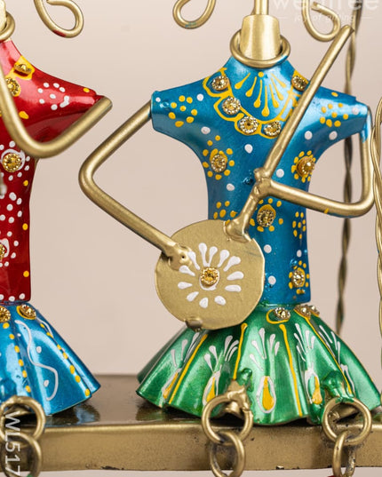 Metal Handpainted Musician on Swing - 13 inch - WL5172 - Metal Decor Showpiece