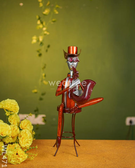 Metal Handpainted Musician Set Of 3 - Wl4719 Decor Showpiece