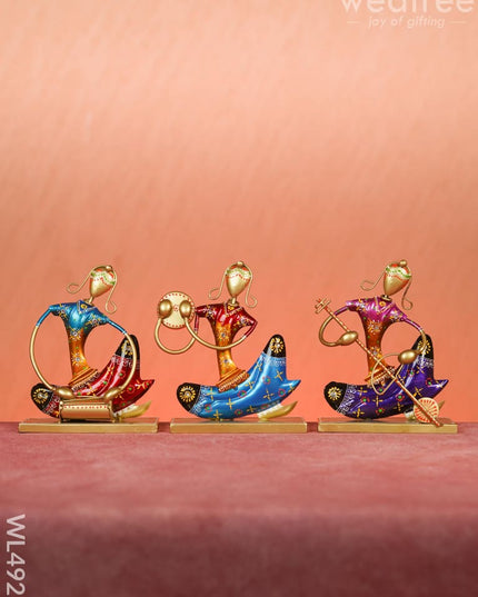 Metal Handpainted Musician - Set of 3 - WL4925 Metal Decor Showpiece