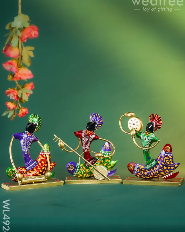 Metal Handpainted Musician - Set of 3 - WL4926 Metal Decor Showpiece