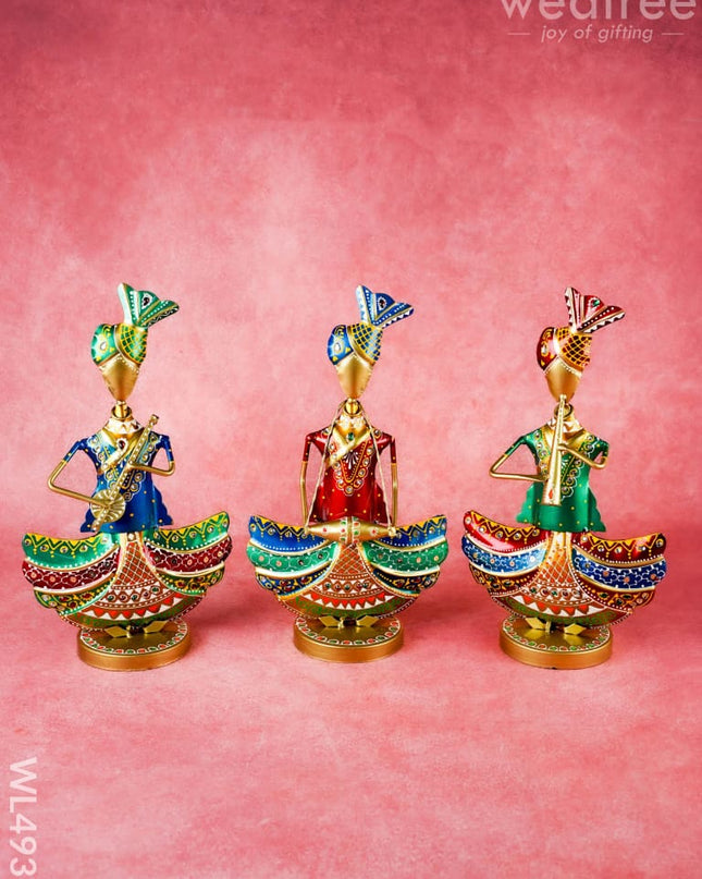 Metal Handpainted Musician - Set of 3 - WL4931 - Metal Decor Showpiece