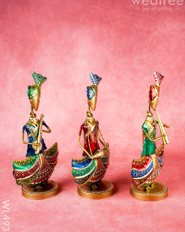 Metal Handpainted Musician - Set of 3 - WL4931 - Metal Decor Showpiece