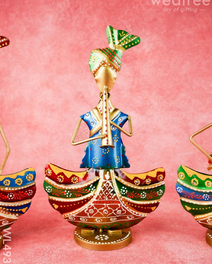 Metal Handpainted Musician - Set of 3 - WL4931 - Metal Decor Showpiece