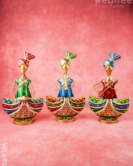 Metal Handpainted Musician - Set of 3 - WL4931 - Metal Decor Showpiece