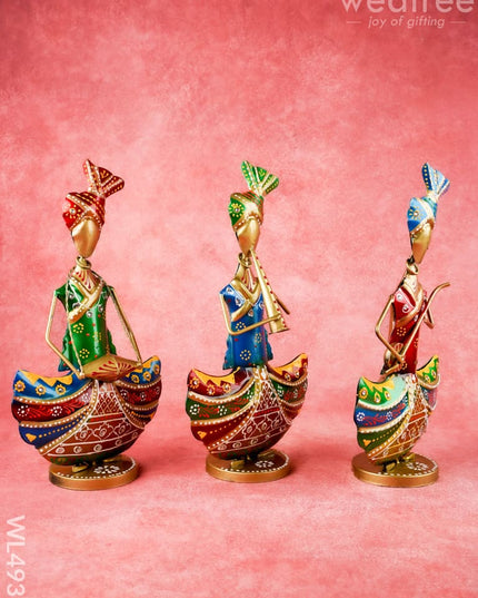 Metal Handpainted Musician - Set of 3 - WL4931 - Metal Decor Showpiece