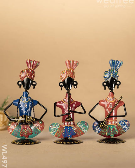 Metal Handpainted Musician - Set of 3 - WL4978 Metal Decor Showpiece