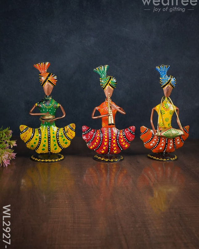 Metal Handpainted Musicians - Set Of 3 Wl2927 1 Decor Showpiece