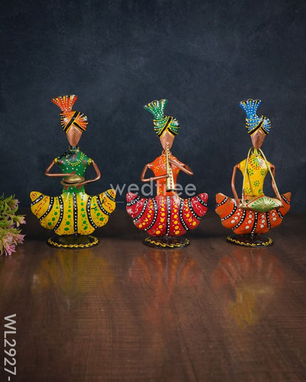 Metal Handpainted Musicians - Set Of 3 Wl2927 1 Decor Showpiece