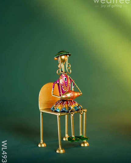Metal Handpainted Rajasthani Decor - Set of 3 - WL4930 Metal Decor Showpiece