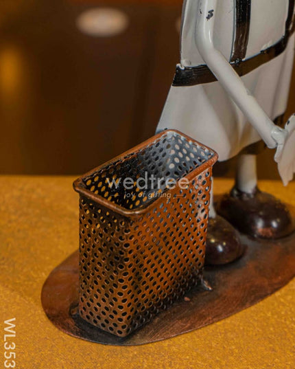 Metal Handpainted Waiter Pen Stand - Wl3532 Decor Utility