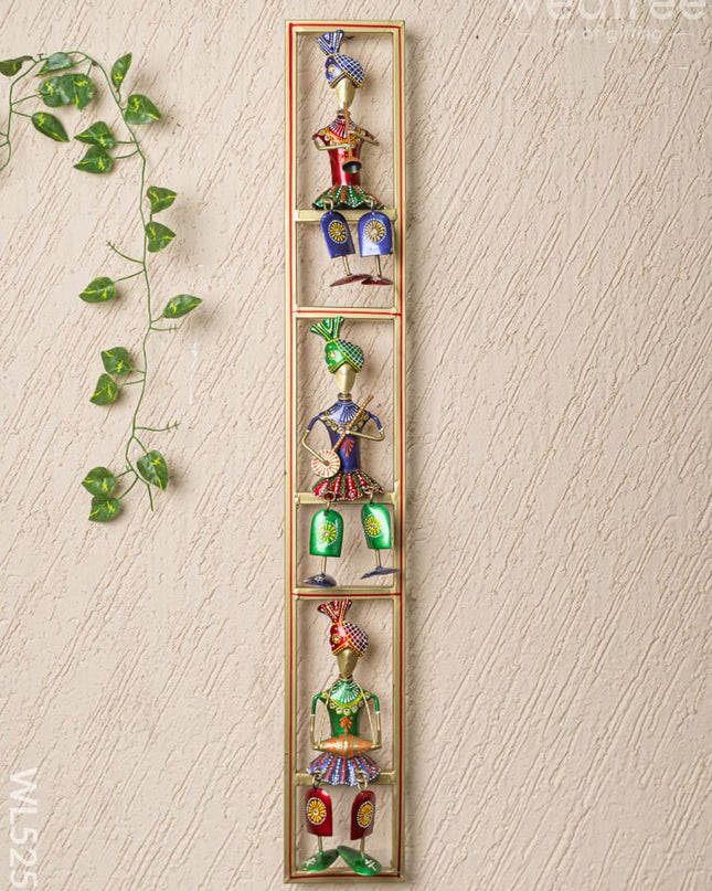 Metal Hanpainted Musician on Frame - WL5259 - Metal Decor Hanging