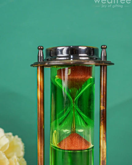 Brass Hourglass With Gel - Pink Sand Wl4576 Wooden Decor