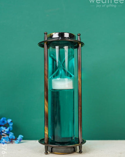 Metal Hourglass With Gel - Wl4576 White Decor Utility