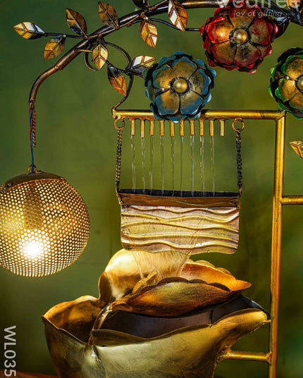 Metal Lamp With Water Fountain - Wl0358 Decor Showpiece