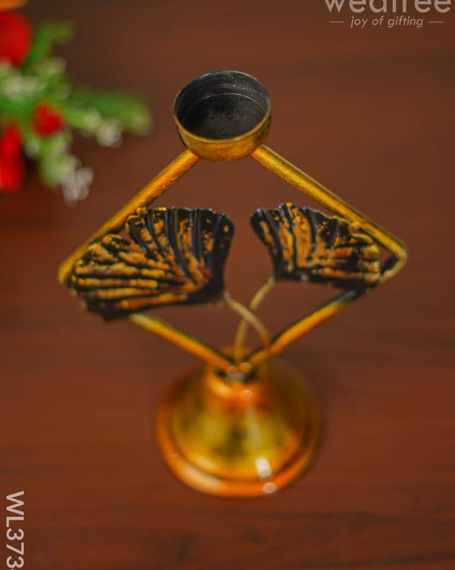 Metal Leaf T Light Holder - Wl3734 Decor Utility