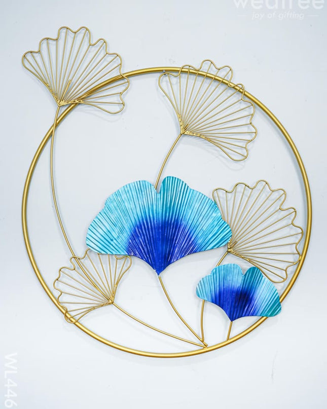 Metal Leaves Round Wall Hanging - Wl4467 Decor