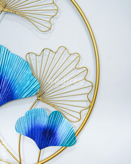 Metal Leaves Round Wall Hanging - Wl4467 Decor