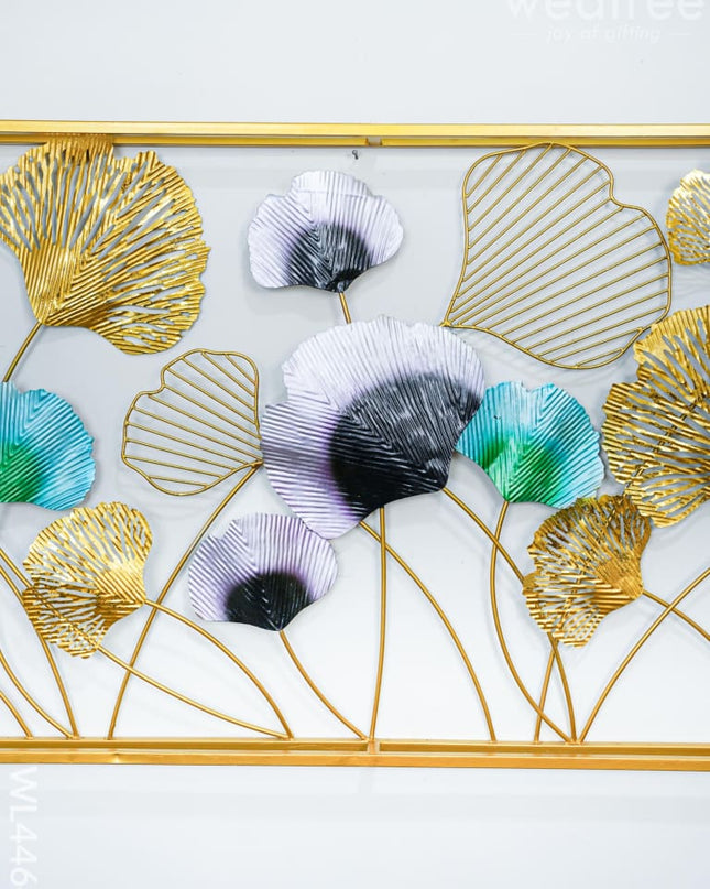 Metal Multicolour Leaves Wall Hanging Decor - Wl4464