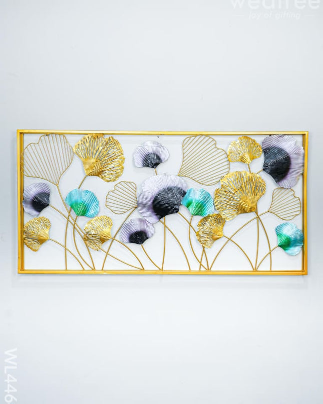 Metal Multicolour Leaves Wall Hanging Decor - Wl4464