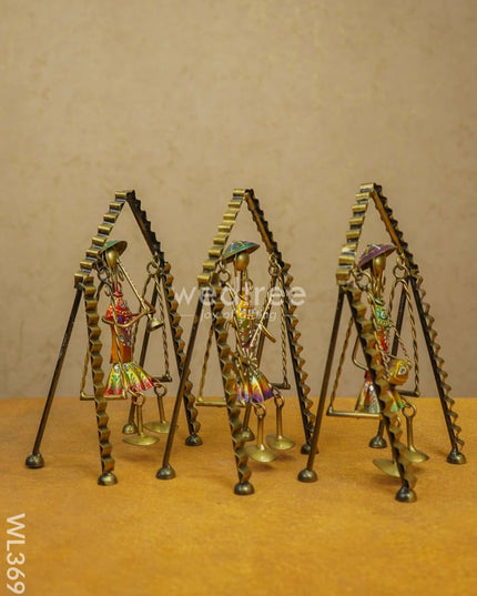 Metal Leg Moving Musicians - Set Of 3 Wl3695 Decor Showpiece