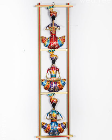 Metal Musicians Wall Hanging Panel - Gold - WL0268-1 Metal Decor Hanging