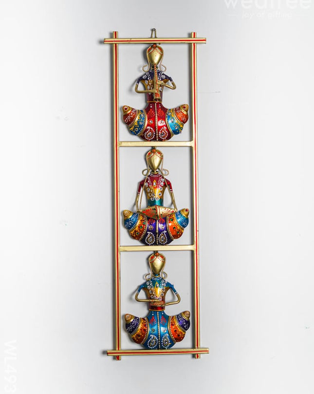 Metal Musicians Wall Hanging Panel - Gold - WL4933 Metal Decor Hanging