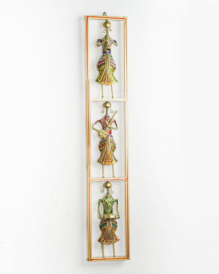 Metal Musicians Wall Hanging Panel - Gold - WL4934 Metal Decor Hanging