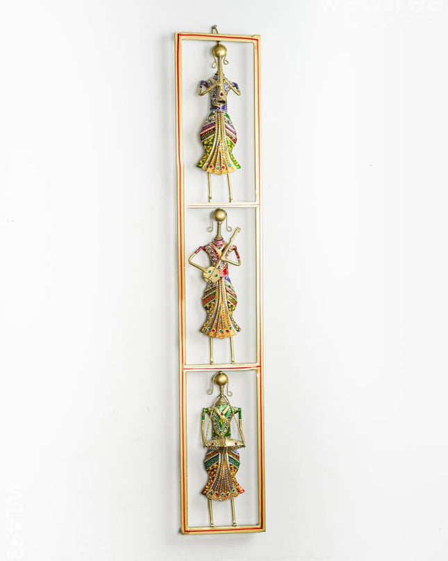 Metal Musicians Wall Hanging Panel - Gold - WL4934 Metal Decor Hanging