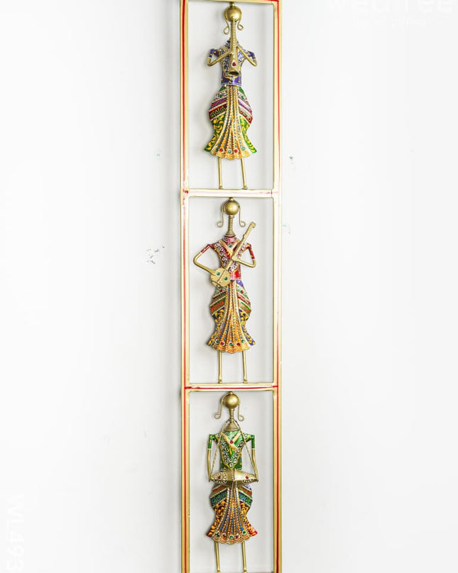 Metal Musicians Wall Hanging Panel - Gold - WL4934 Metal Decor Hanging