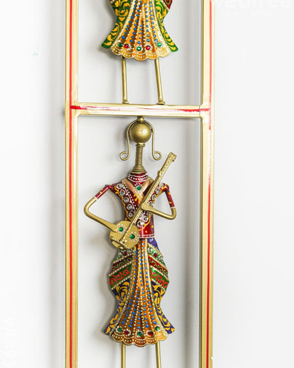 Metal Musicians Wall Hanging Panel - Gold - WL4934 Metal Decor Hanging