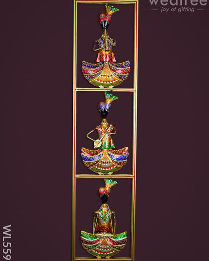 Metal Musicians Wall Hanging Panel - Gold - WL5597 - Metal Decor Hanging