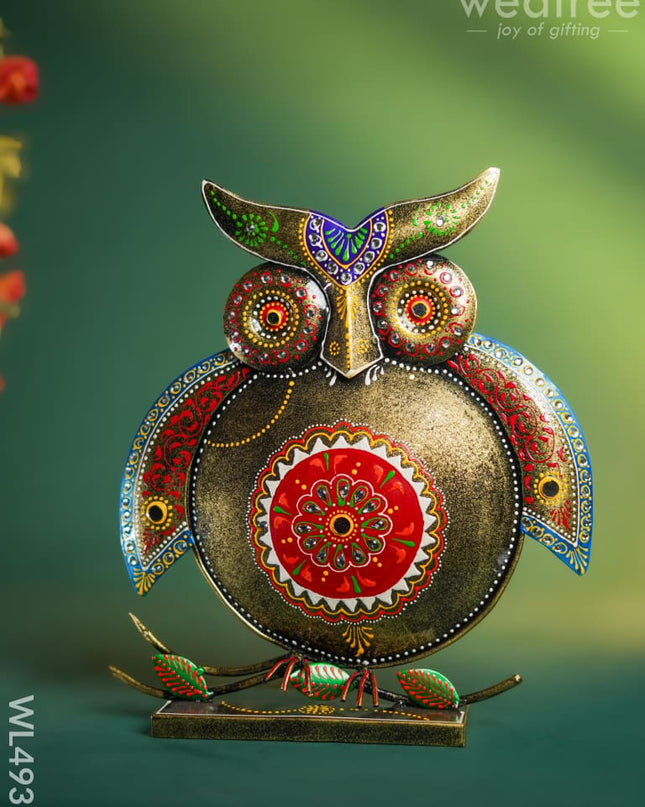Metal Owl Decor with Stand - WL4937 Metal Decor Showpiece