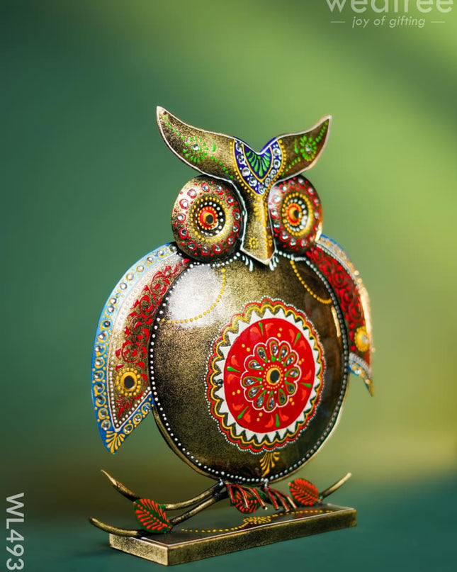 Metal Owl Decor with Stand - WL4937 Metal Decor Showpiece