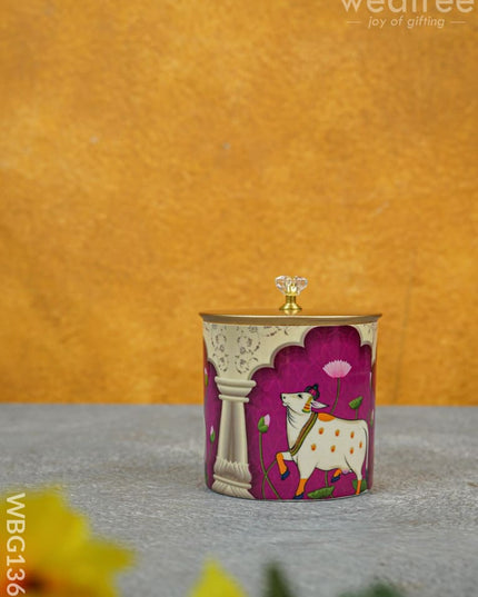 Brass Pichwai Dry Fruit Jar With Lid - Wbg1369 Box Rg