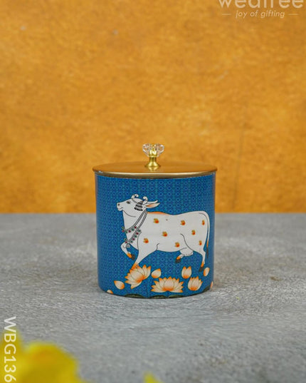 Brass Pichwai Dry Fruit Jar With Lid - Wbg1369 Box Rg