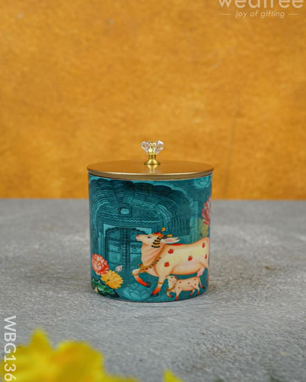 Brass Pichwai Dry Fruit Jar With Lid - Wbg1369 Box Rg