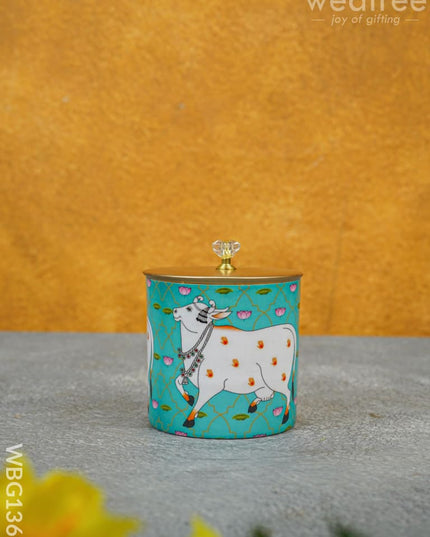 Brass Pichwai Dry Fruit Jar With Lid - Wbg1369 Box Rg