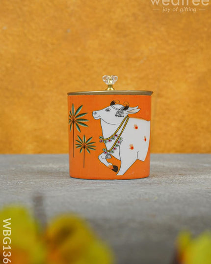 Brass Pichwai Dry Fruit Jar With Lid - Wbg1369 Box Rg