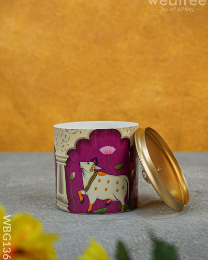 Brass Pichwai Dry Fruit Jar With Lid - Wbg1369 Box Rg