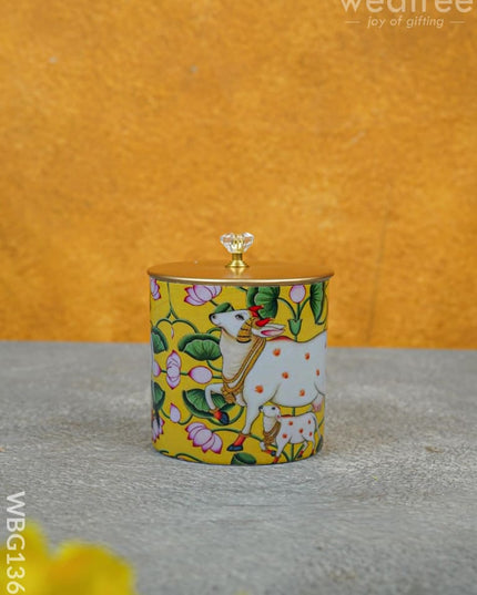 Brass Pichwai Dry Fruit Jar With Lid - Wbg1369 Box Rg