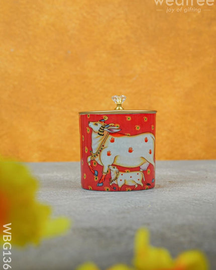 Brass Pichwai Dry Fruit Jar With Lid - Wbg1369 Box Rg