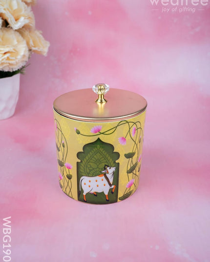 Metal Pichwai Dry Fruit Jar - WBG1909 - Dry Fruit Box RG
