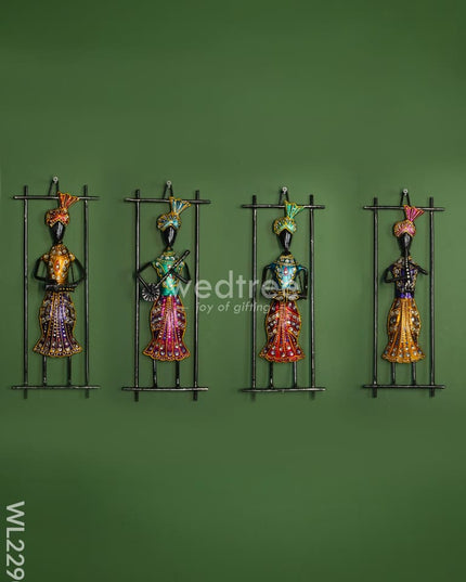 Metal Punjabi Musical Frames ( Set Of 4) - Wl2290 Decor Hanging