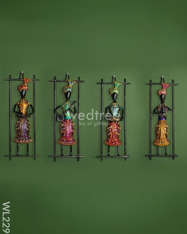 Metal Punjabi Musical Frames ( Set Of 4) - Wl2290 Decor Hanging