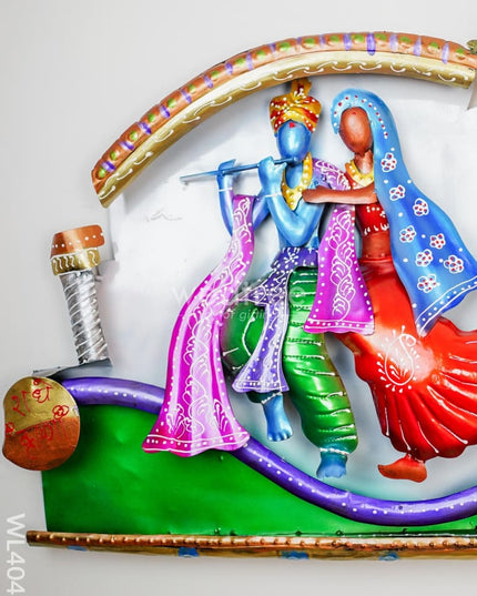 Metal Radha-Krishna Decorative Wall Hanging - Wl4048 Decor Showpiece