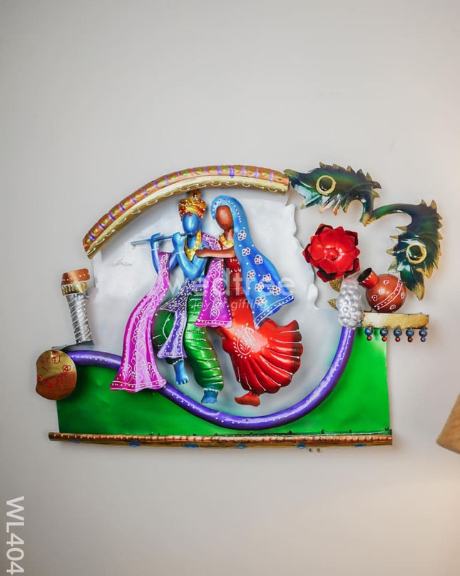 Metal Radha-Krishna Decorative Wall Hanging - Wl4048 Decor Showpiece