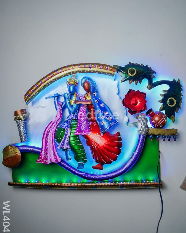 Metal Radha-Krishna Decorative Wall Hanging - Wl4048 Decor Showpiece
