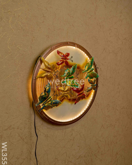 Metal Round Frame Butterfly Wall Hanging - Wl3550 Decor