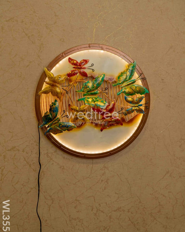 Metal Round Frame Butterfly Wall Hanging - Wl3550 Decor
